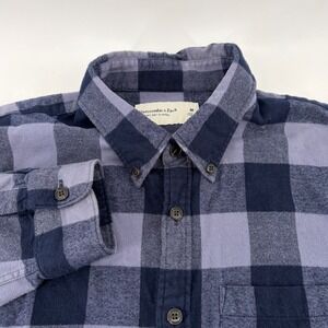 Abercrombie Fitch Mens Flannel Shirt Long Sleeve Plaid Button Down Size M